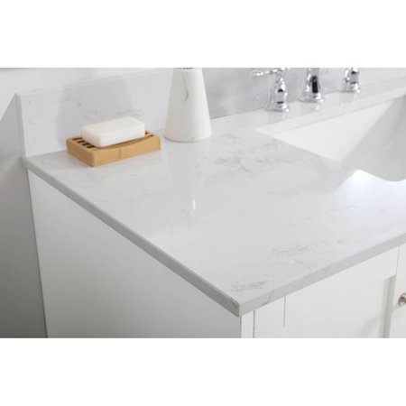Elegant Decor 48 Inch Single Bathroom Vanity In White With Backsplash, 2PK VF18048WH-BS